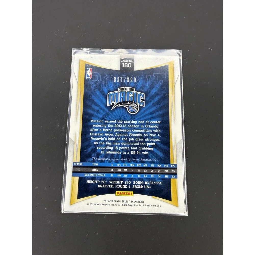 Nikola Vucevic Rookie Auto‎ 2012-13 Panini Select RC Autograph /399 Magic #180